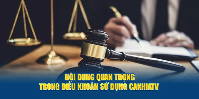 Nội dung quan trọng trong điều khoản sử dụng Cakhiatv 